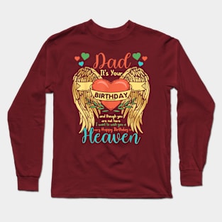 Dad  Birthday to Angel in Heaven Heart Wing Long Sleeve T-Shirt